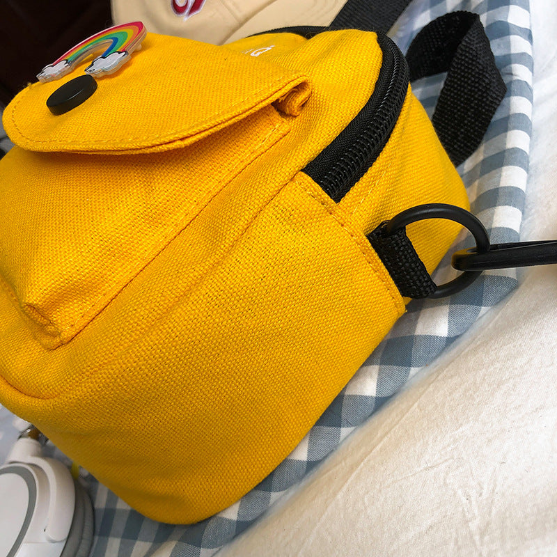 Cute Small Bag Women's New Fashion Versatile Canvas Messenger Bag Korean Casual Shoulder Small Square Bag