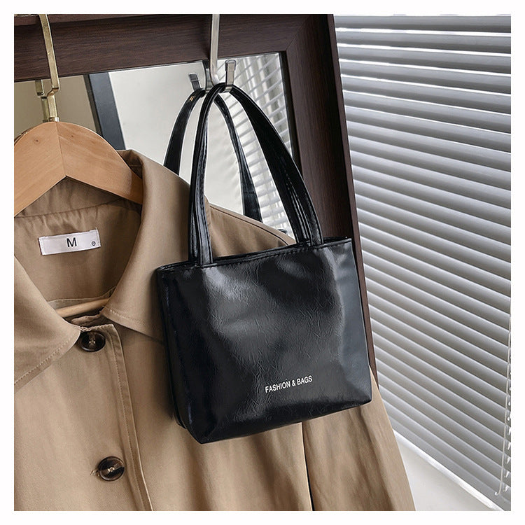 Minimalist Elegant Tote Bag for Women 2025 New Fashion Simple Solid Color Handbag with Magnetic Closure and Stitching Details