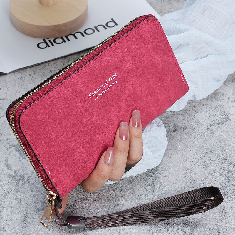 Women's Clutch Long Wallet New Korean Style Multifunctional Card Holder Mobile Phone Bag Coin Purse