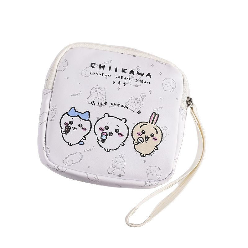 Cute Cartoon Card Wow Physiological Period Sanitary Pads Monthly Package Small Bag Student Portable Portable Sanitary Napkin Storage Bag for Women