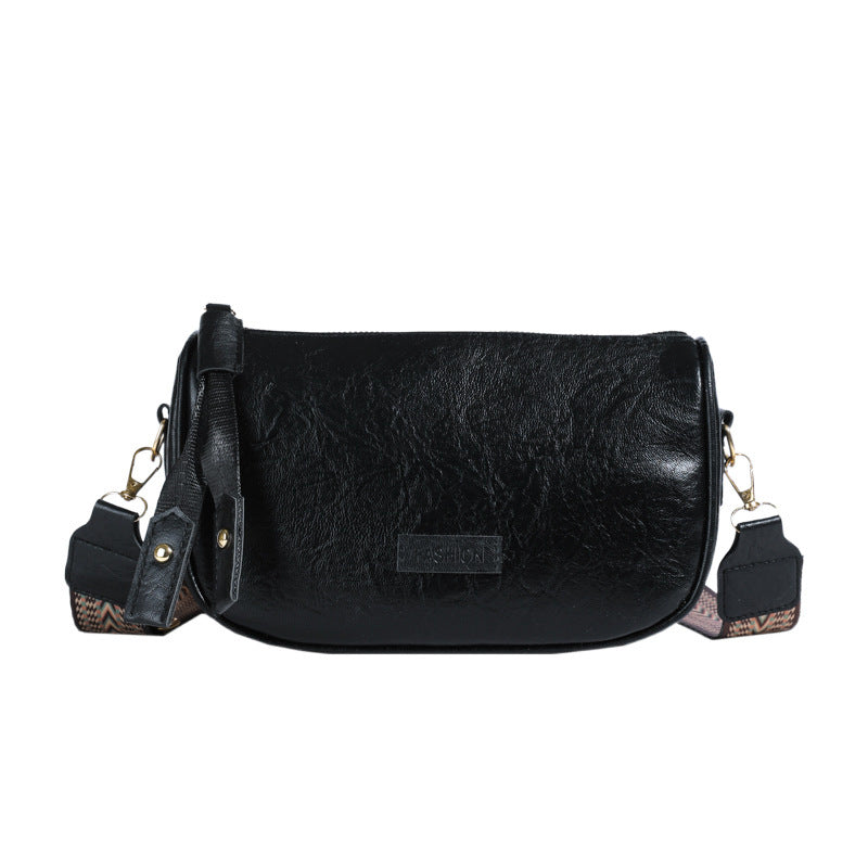 Boston Bag Women's New Retro Shoulder Messenger Solid Color Pillow Bag