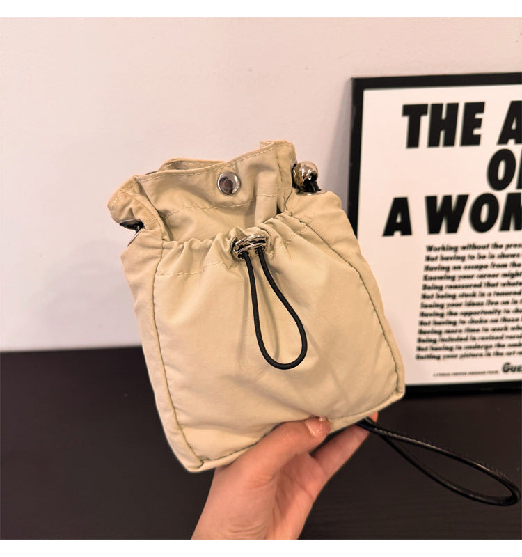 Casual Nylon Crossbody Phone Bag with Drawstring Closure, Lightweight and Stylish for Everyday Use