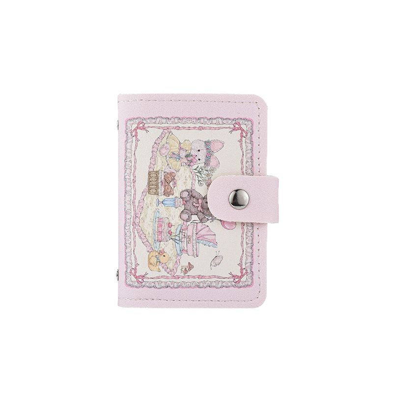 Women's Wallet Cute Rabbit Bear Pattern Ultra-Thin Card Holder Multiple Card Slots Document Storage Daily Matching Practical Card Holder