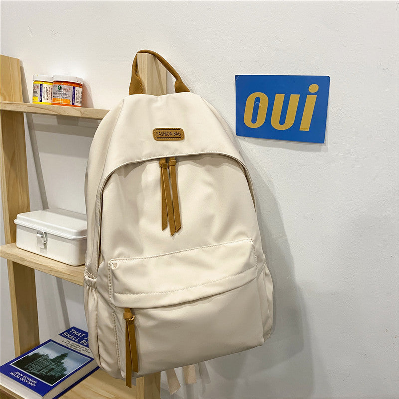Simple Stylish Nylon Backpack for Students and Travel with Waterproof Design and Comfortable Ergonomic Back Panel