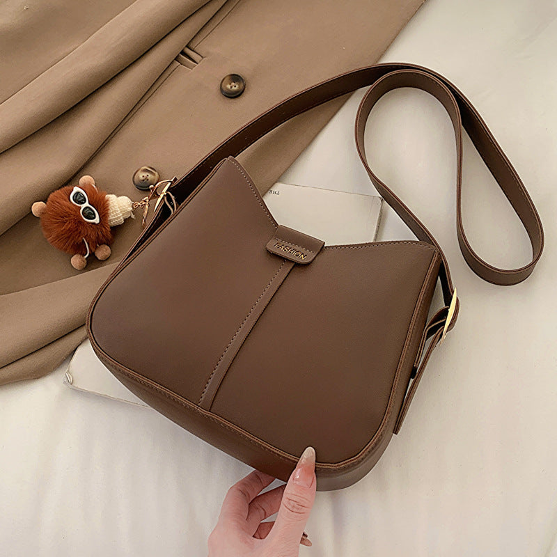 Chic Korean-Style Crossbody Bag with Soft PU Leather and Vintage Stitching Design for Daily Fashion