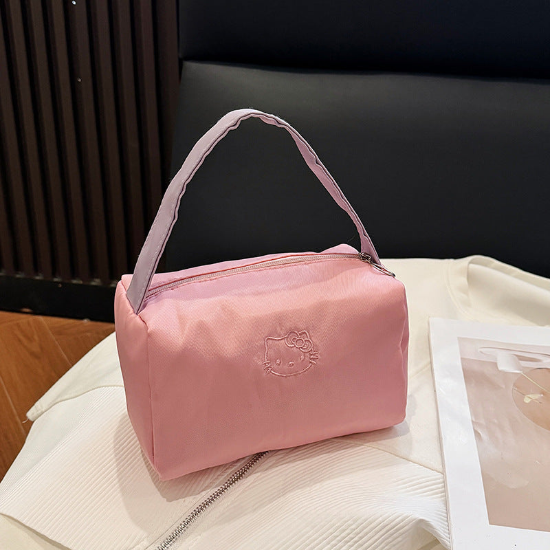 Cosmetic Bag Portable New Candy Color Dopamine Women's Large Capacity Storage Bag Square Organizing Bag Cosmetic Wash Bag