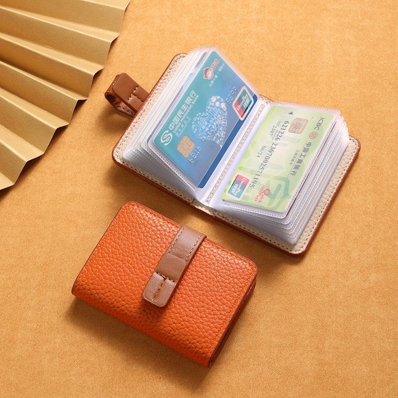 Leather Certificate Card Holder Women's Small New Driving License Card Bag Two-in-One Large Capacity Multiple Card Slots