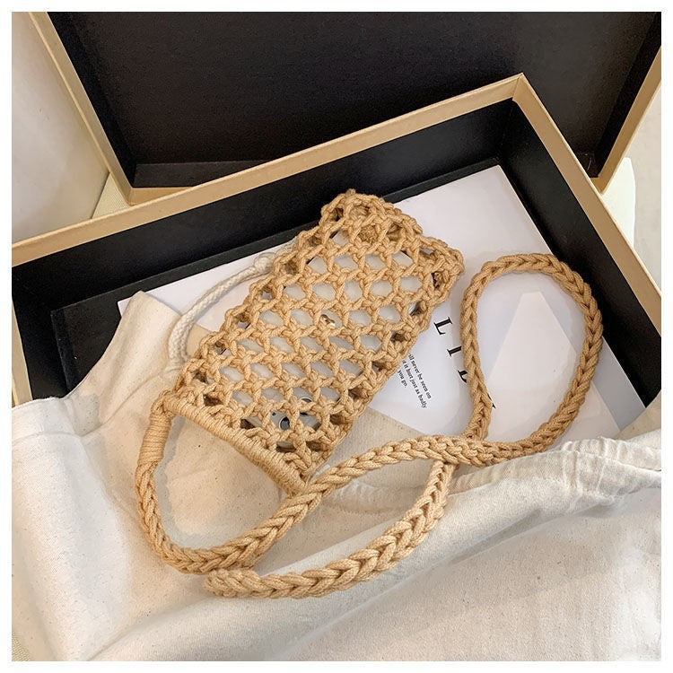 Hot Sale Fashion All-Match Popular Woven Shoulder Messenger Bag for Women Summer Cotton String Crossbody New Bag