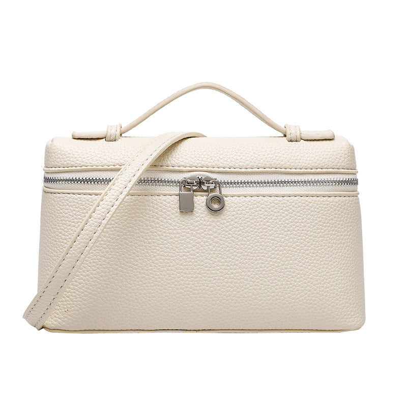Lunch Box Bag PU Leather Women's Simple All-Match Shoulder Crossbody Box Bag Niche Temperament Women's Bag