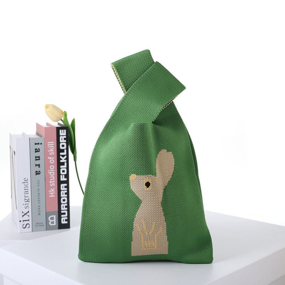 Vest Bag Women's Korean Knitted New Year Knitted Bag Hand Bag Knitted Oblique Bag
