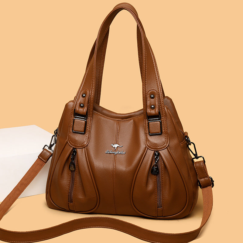 Handbags New Women's Fashion Retro Pu Mom Shoulder Bag Large Capacity