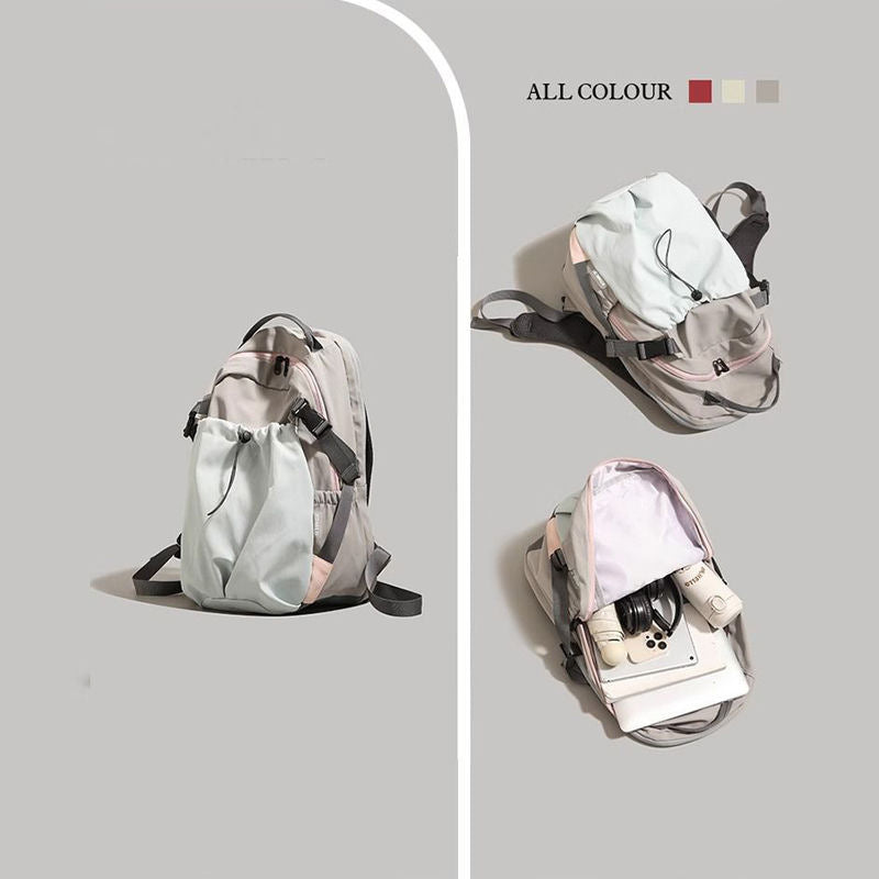 Nylon Backpack Women's Fashion Large Capacity Lightweight Backpack Junior High School Student Short-Distance Travel Bag