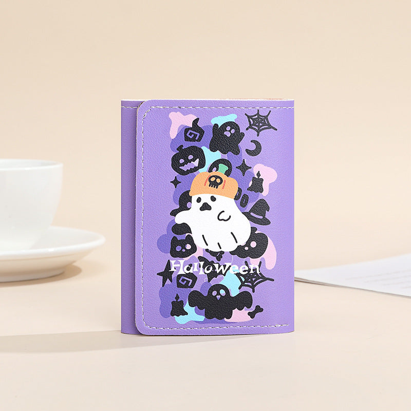 New Portable Wallet Small Large Capacity Three Fold Female Cute Cartoon Mini Purse Student Short Wallet Niche
