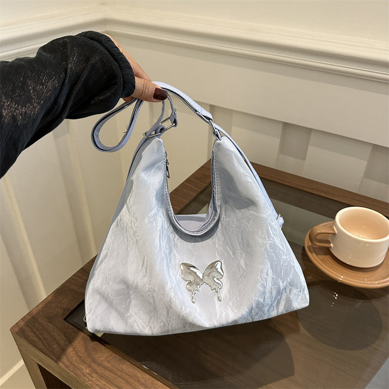 Butterfly Decorative Tote Bag Fashion Leisure Commute Chain Design Everyday Joker Crossbody Shoulder Bag