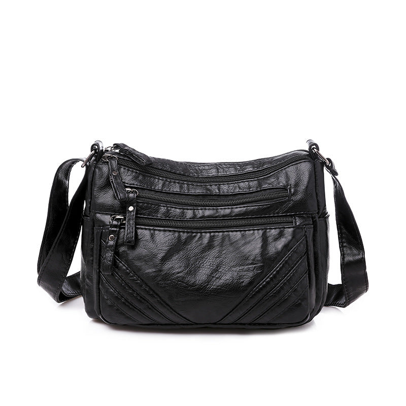 New Women's Soft PU Crossbody Bag with Multiple Pockets and Zipper Closure, Perfect for Daily Use
