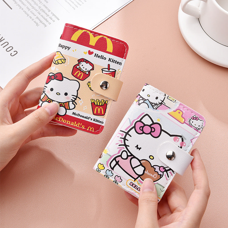 New Cute Cartoon KT Card Holder Certificate Protective Cover Small Card Holder Hot Sale Anti-Degaussing Multiple Card Slots Storage Bag
