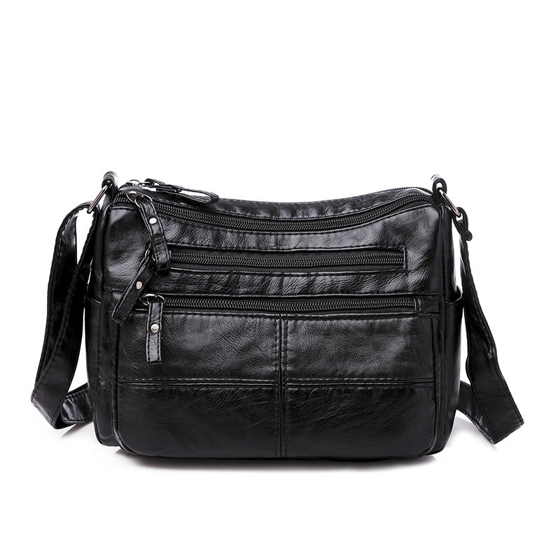 New Women's Soft PU Crossbody Bag with Multiple Pockets and Zipper Closure, Perfect for Daily Use
