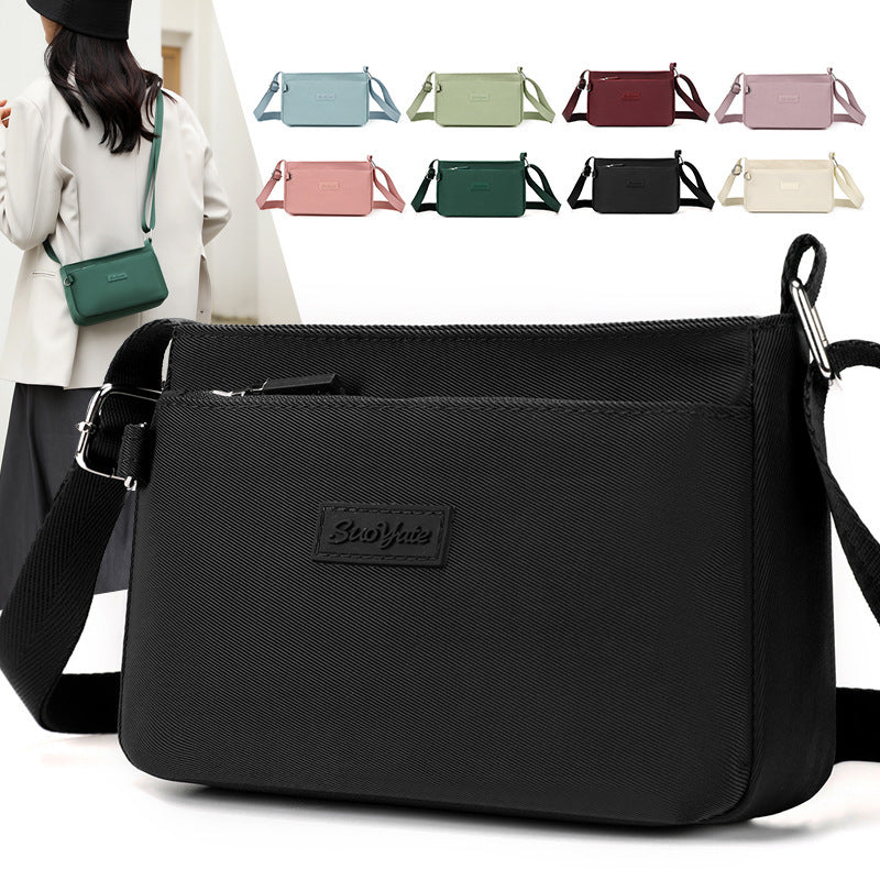 New Nylon Crossbody Bag for Women, Fashionable Horizontal Shoulder Bag with Zipper Closure and Multiple Inner Pockets