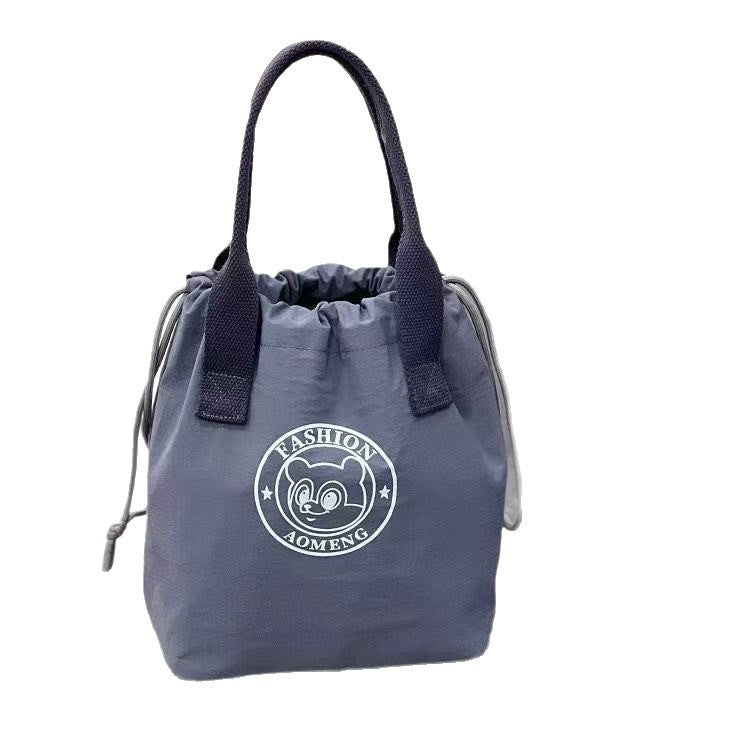 Fashion Waterproof Drawstring Pocket Tote Bag Printing Design Commuter Bento Everyday Joker Practical Handbag