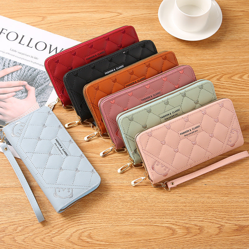 New Style Clutch Purse Women's Long Zipper Multi-Function All-matching Wallet Large Capacity Phone Wallet