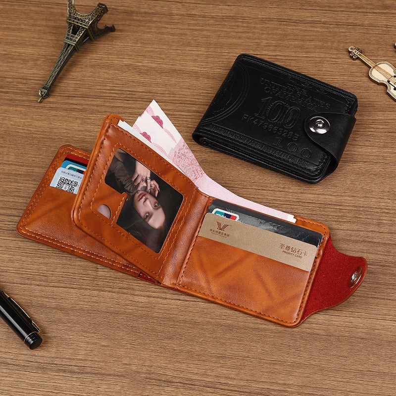 Retro US Dollar Design PU Wallet for Men, Lightweight and Multi-functional Bifold with Vintage Style