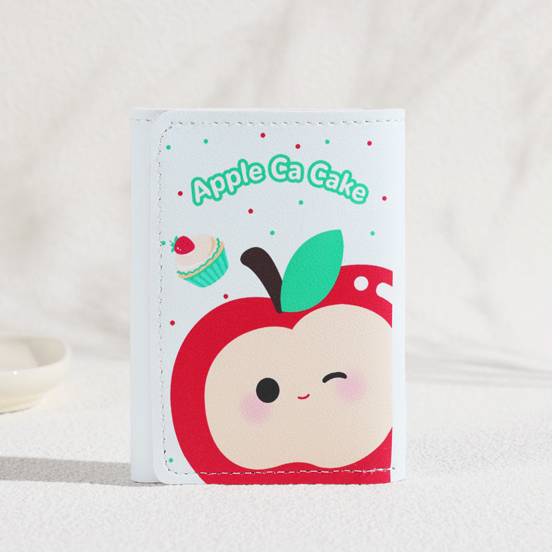 New Portable Wallet Small Large Capacity Three Fold Female Cute Cartoon Mini Purse Student Short Wallet Niche