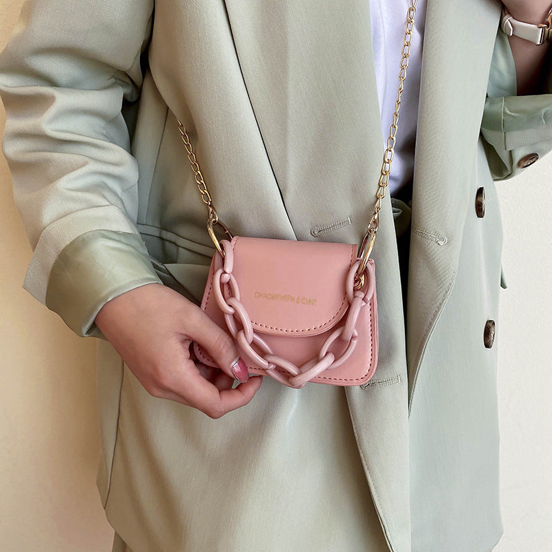 Women's Bag New Fashion Korean Style Chain Mini Lipstick Pack Shoulder Crossbody Portable Small Square Bag