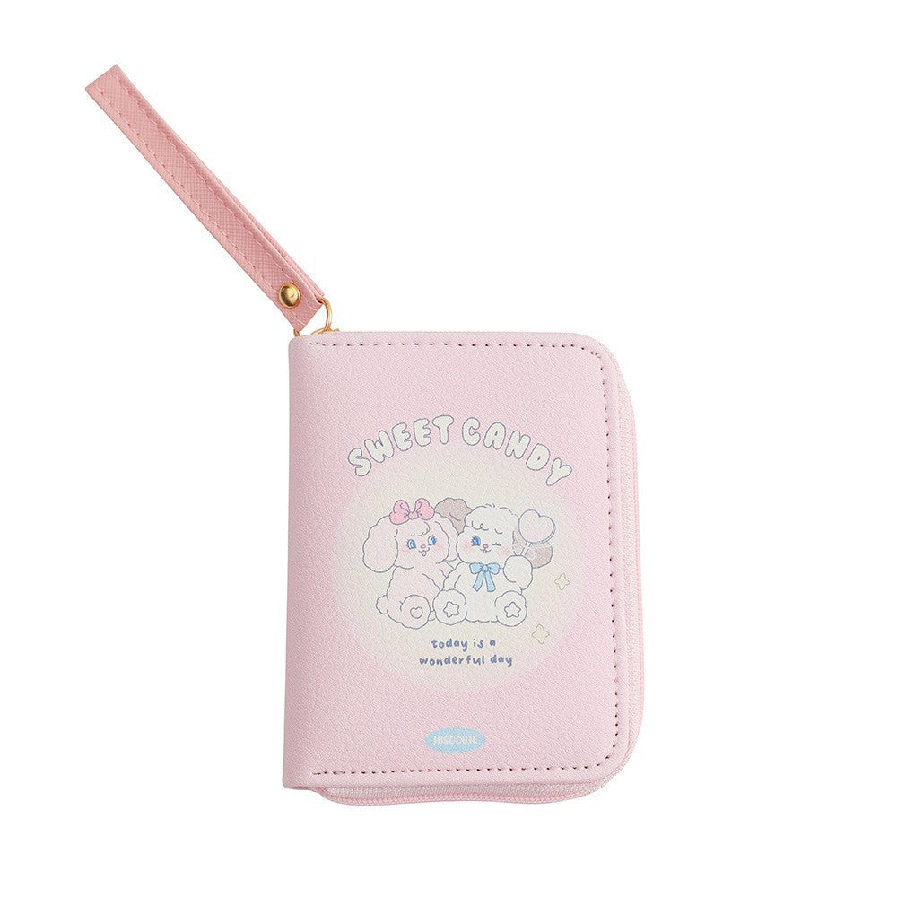 Cute Cartoon Pu Purse Female Student Portable Hand Carrying Coin Card Bag Daily Match Fresh Sweet