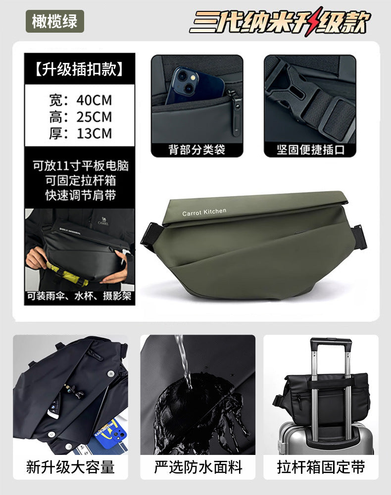 Men's Messenger Bag Commuter Bag Chest Bag Men's Messenger Bag Cycling Bag Motorcycle Backpack Sports Boys Shoulder Bag Fashion