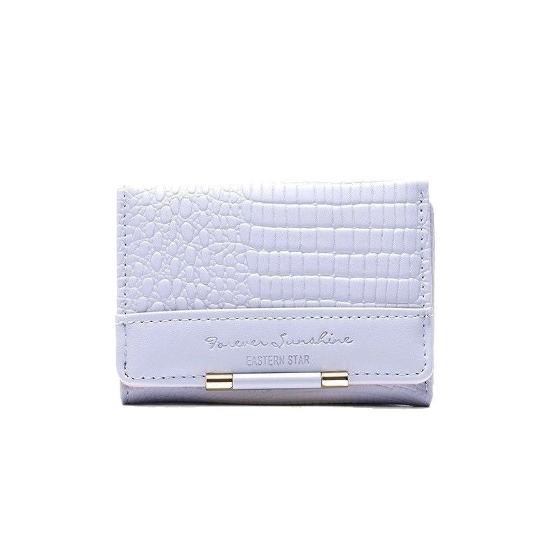 Fashion Three Folding Women's Wallet Multiple Card Slots Design Crocodile Pattern Everyday Joker Practical Wallet