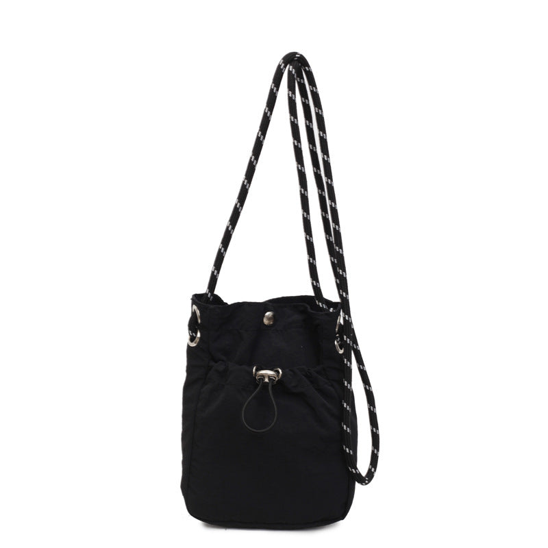 Japanese and Korean Bags Women's Simple Solid Color Shoulder Messenger Bag Minimalist Style All-Match Mobile Phone Bag