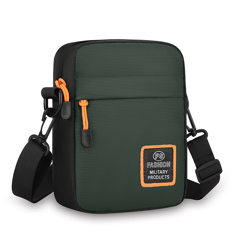 Stylish Men's Crossbody Bag for Outdoor Activities, Durable Nylon Mini Shoulder Bag with Adjustable Strap and Fashionable Stitching Design