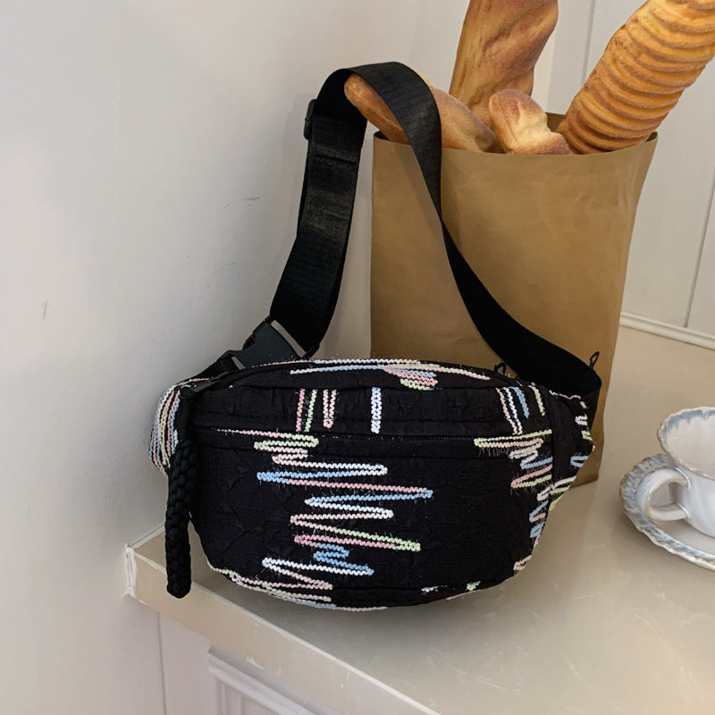 Simple Casual Women's Shoulder Messenger Bag Sewing Line Embroidered Adjustable Shoulder Strap Everyday Joker Practical