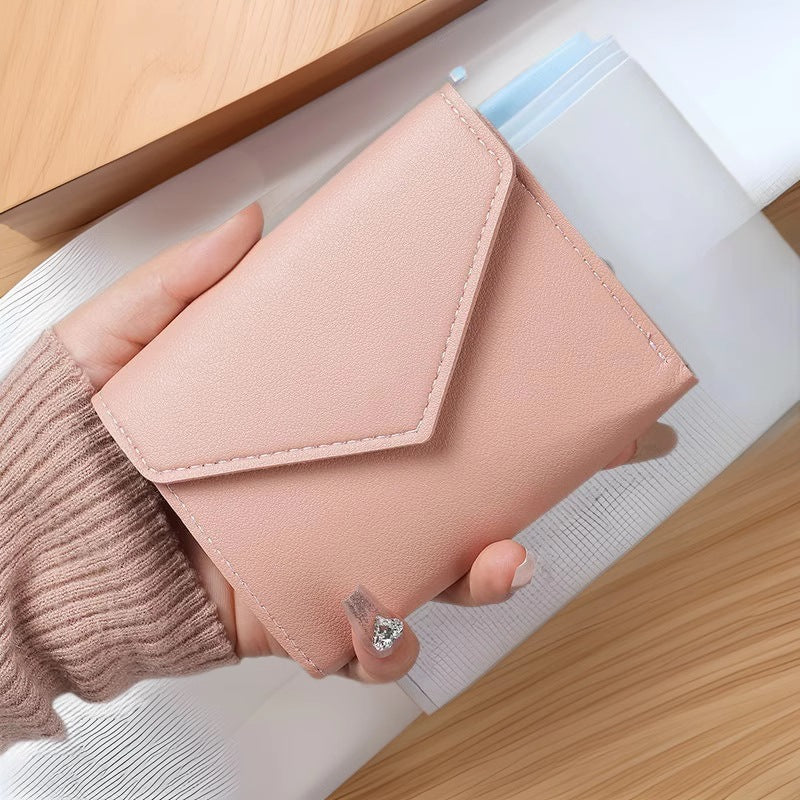 Cute Mini Wallet for Women with Envelope Design and Floral Nail Art, Perfect for Daily Use and Student Style