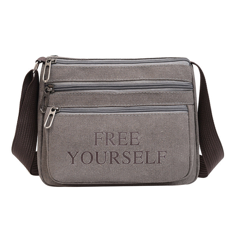 Fashionable Nylon Shoulder Bag with Multiple Pockets for Men and Women, Perfect for Daily Commute and Travel