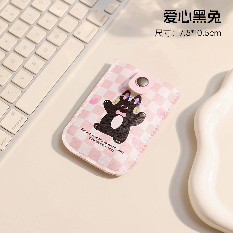 Cartoon Pull-out Card Holder Female Cute Portable Card Holder Multiple Card Slots ID Storage Bag Personality Student Small Card Clamp