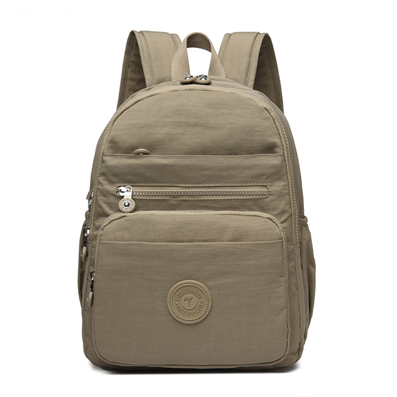 Lightweight Breathable Nylon Backpack for Travel and School, Fashionable Street Style with Multiple Pockets and Zipper Closure