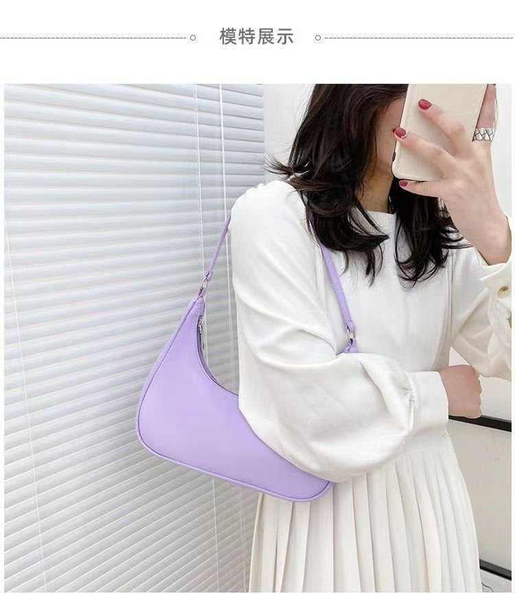 Korean Style PU Crossbody Bag 2024 New Trendy Moon Shape Shoulder Bag Lightweight Casual Everyday Women's Handbag