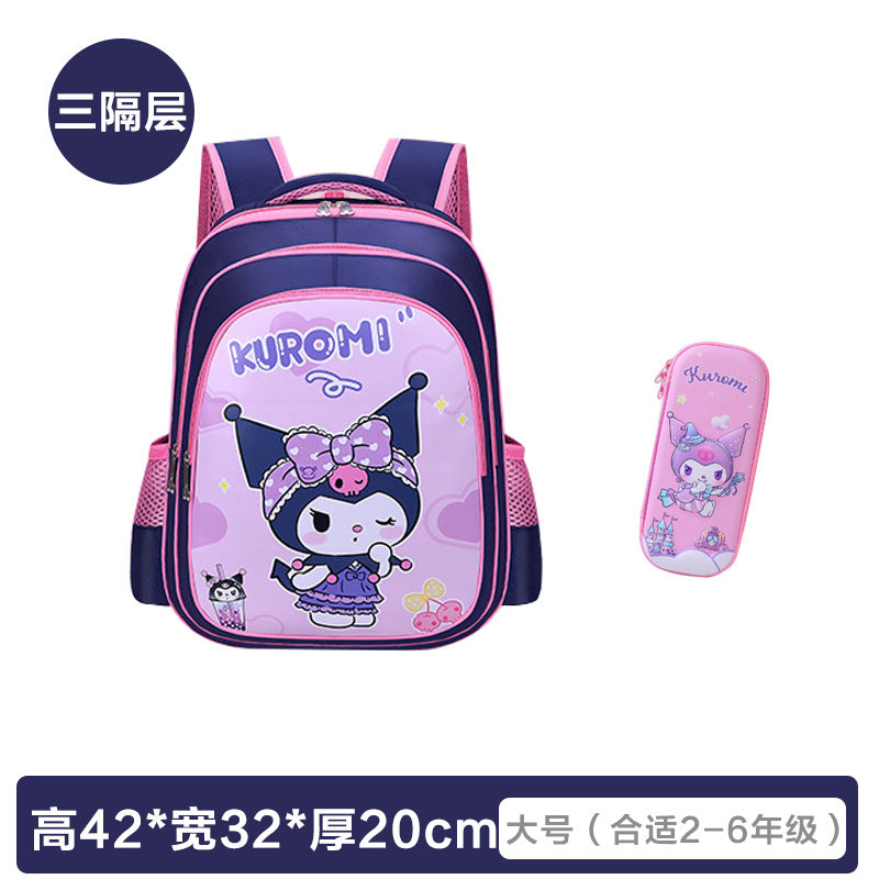Cute Kuromi Backpack for Kids with Pencil Case - Lightweight, Breathable, and Waterproof School Bag for Preschool and Kindergarten