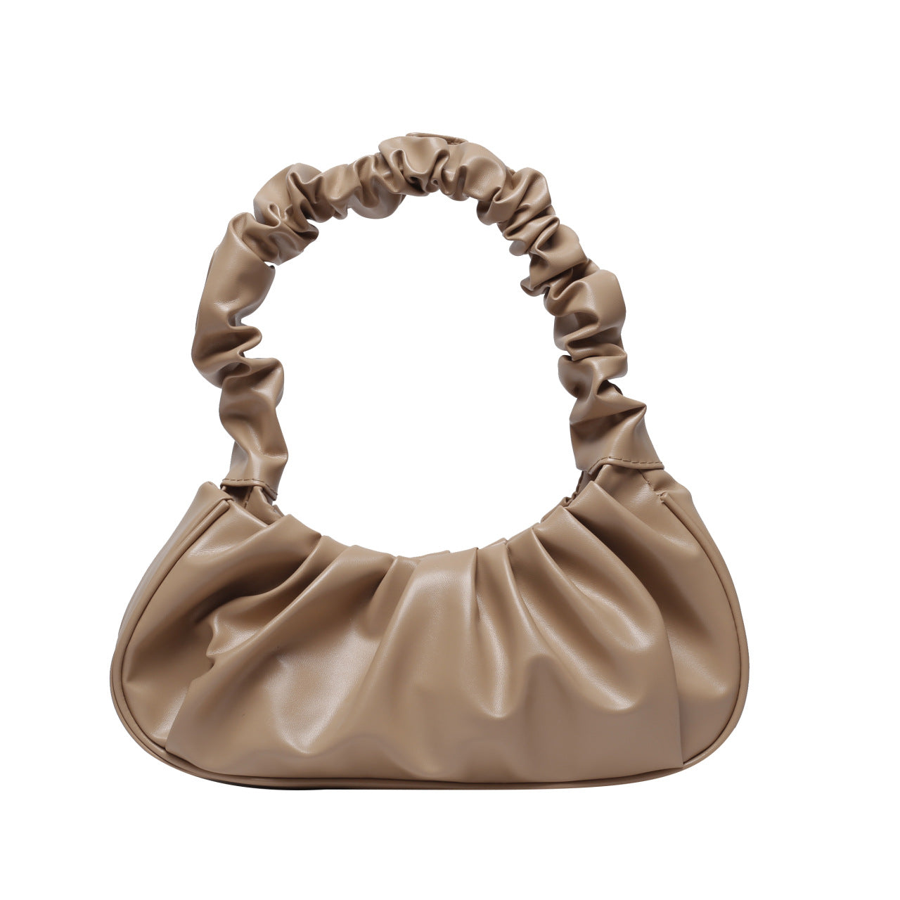 Faux Leather Pleated Cloud Bag Women's Fashion Shoulder Bag 2025 Trendy Crossbody Handbag with Magnetic Closure