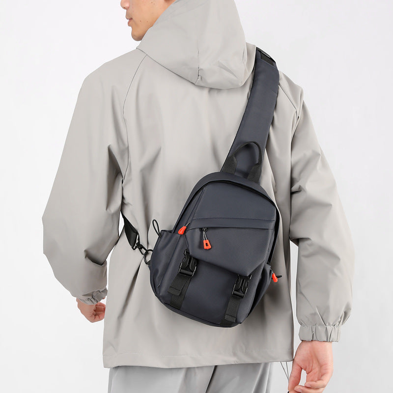 Sports Chest Bag Men's Trendy Wild Casual Shoulder Chest Bag Nylon Cloth Large Capacity Crossbody Backpack