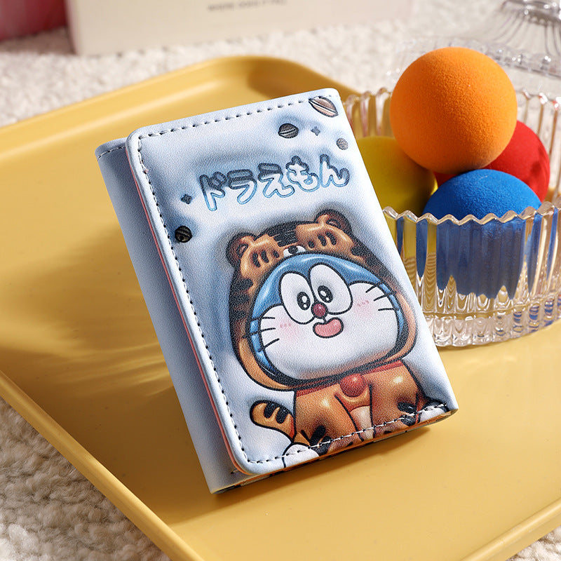 Cute Cartoon Burger Wallet for Women and Men, 3-Fold PU Coin Purse with Anti-Theft Features, Perfect for Daily Use and Students