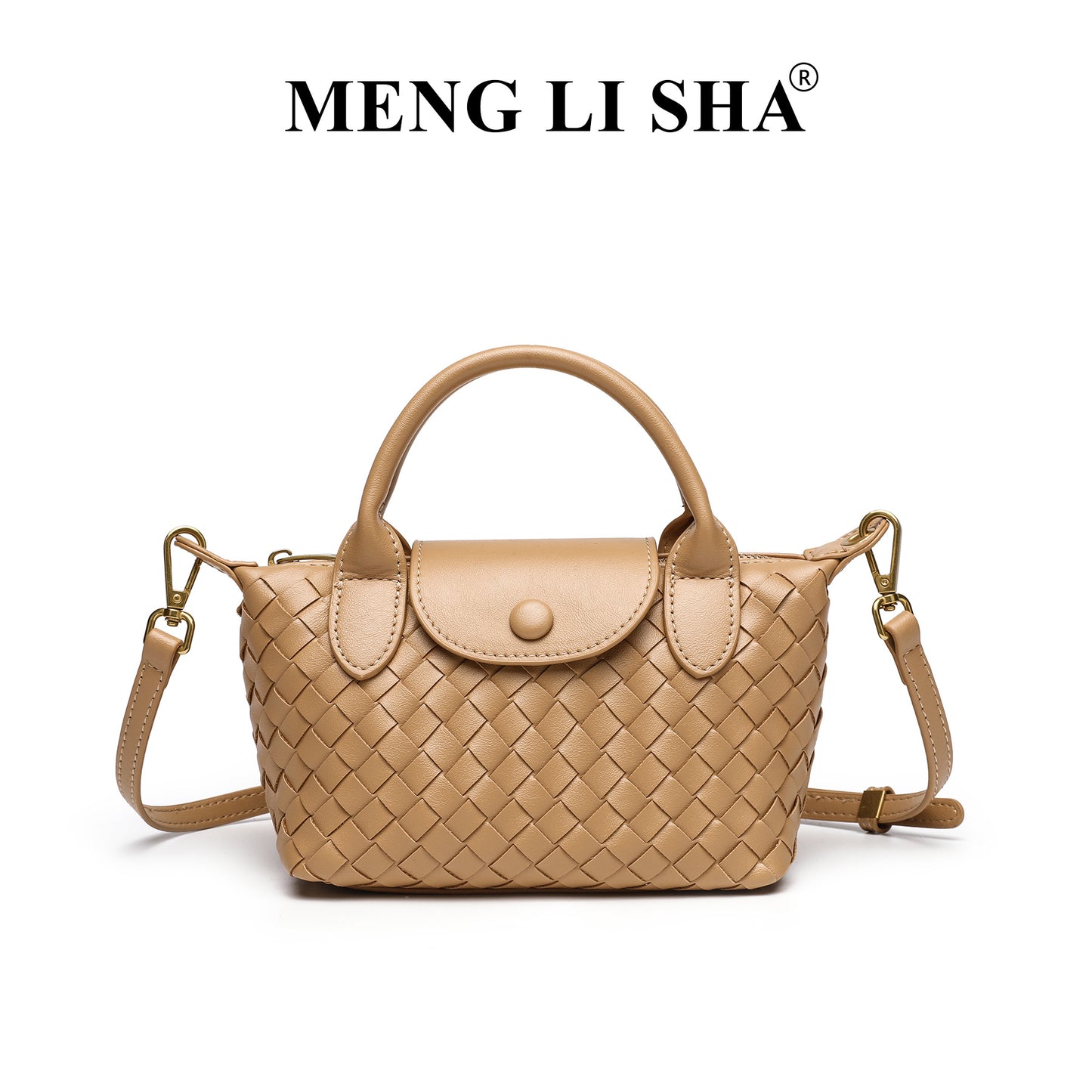 Woven Bag Women's Fashion Longchamps Bag Trendy One-Shoulder Crossbody Dumpling Bag Commuter's All-Matching Portable Small Square Bag