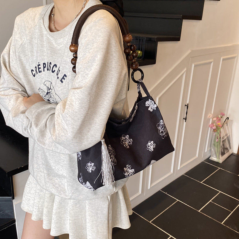 New Chinese Style Large Capacity Women's New Summer Large Capacity Western Style Commuter Portable Shoulder Underarm Bag
