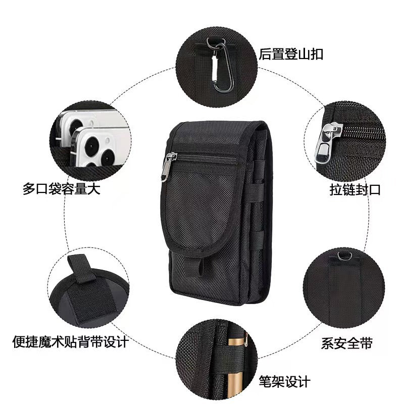 Multifunctional Waist Bag with Zipper Pocket and Pen Holder for Everyday Use