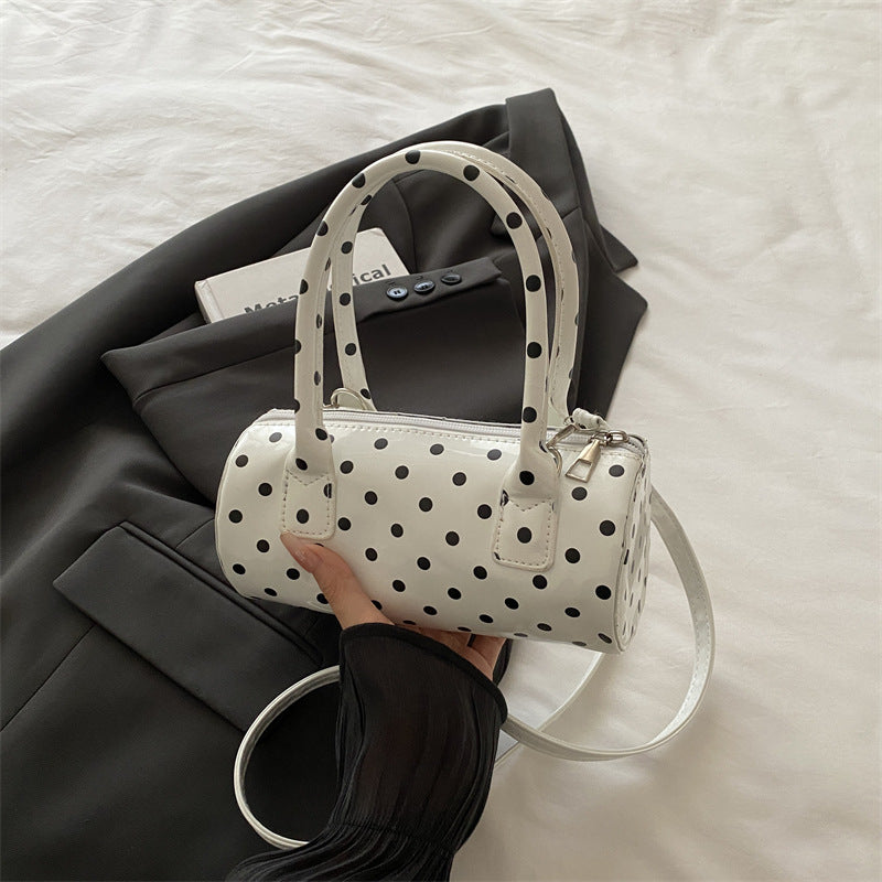 Polka Dot Bag Women's New French Retro Underarm Exquisite Portable round Bag