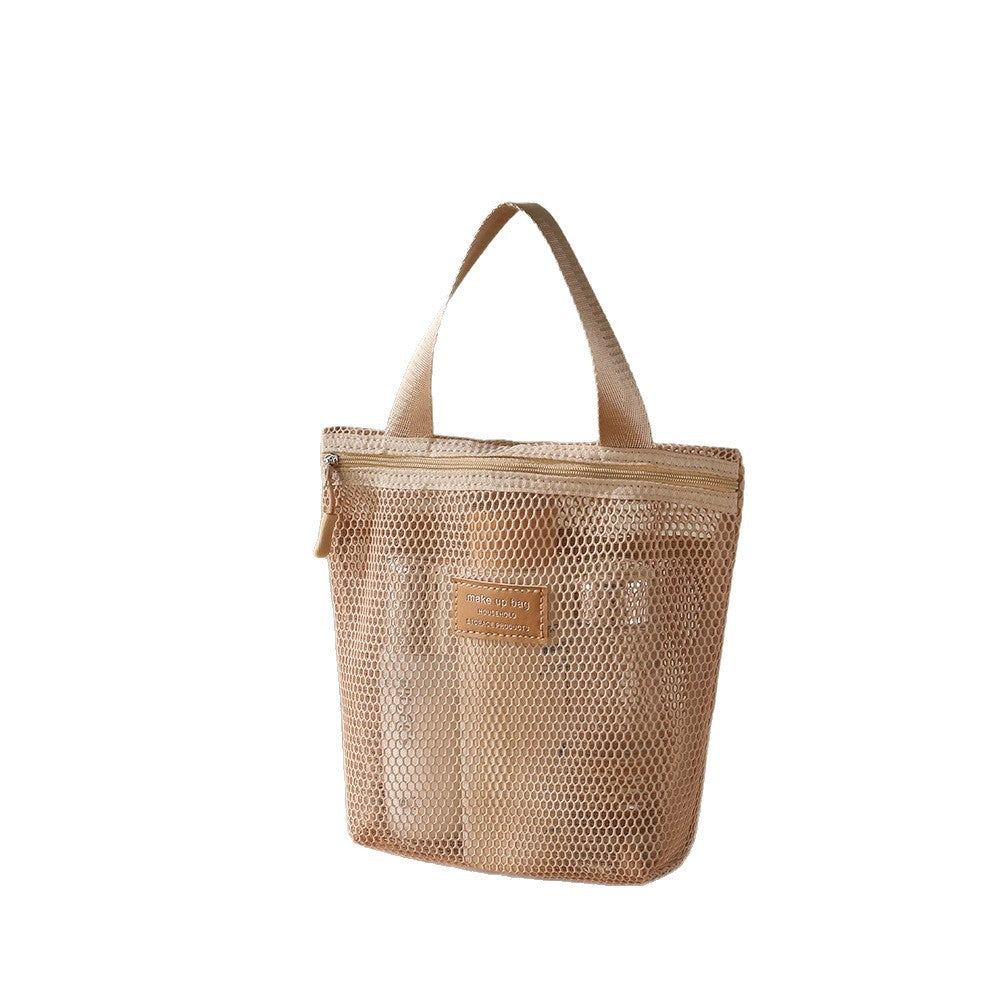 Breathable Mesh Makeup Bag with Zipper Closure, Lightweight Travel Organizer for Daily Use and Trip Essentials