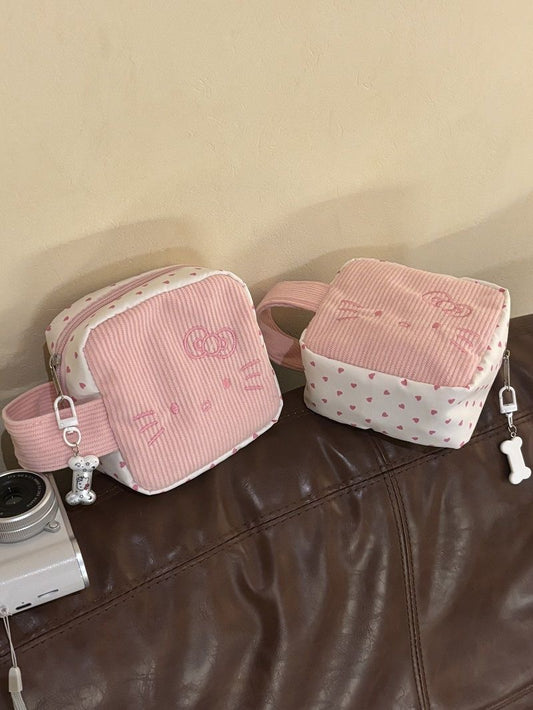 New Korean Hello Kitty Portable Cosmetic Bag Women's Large Capacity Storage Portable Toiletry Bag