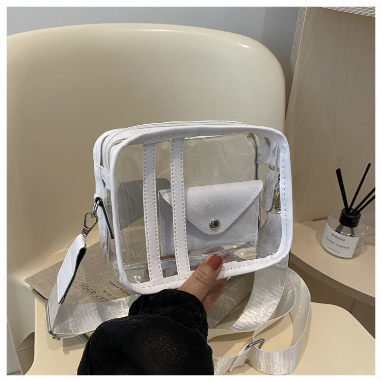 Spring and Summer New Special-Interest Design Trendy Cool Transparent Casual Shoulder Bag Fashion Trendy Simple Crossbody Small Square Bag