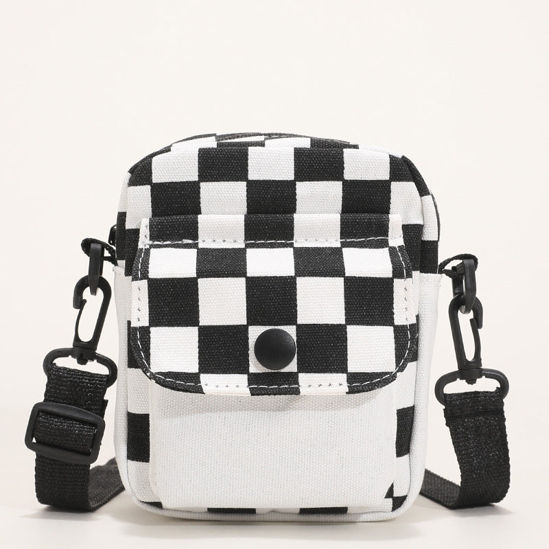 New Retro Color Plaid Bag Women's Simple Trendy College Style Messenger Bag